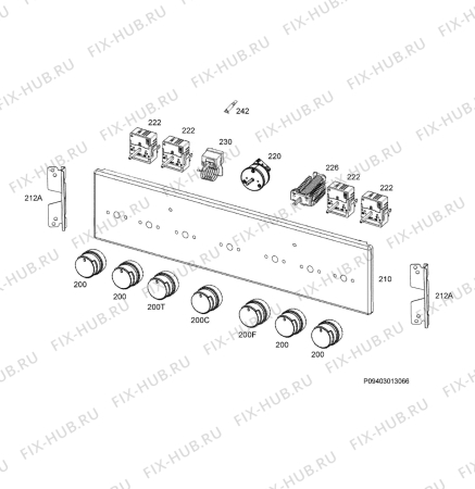 Взрыв-схема плиты (духовки) Rex Electrolux RKC60300OX - Схема узла Command panel 037